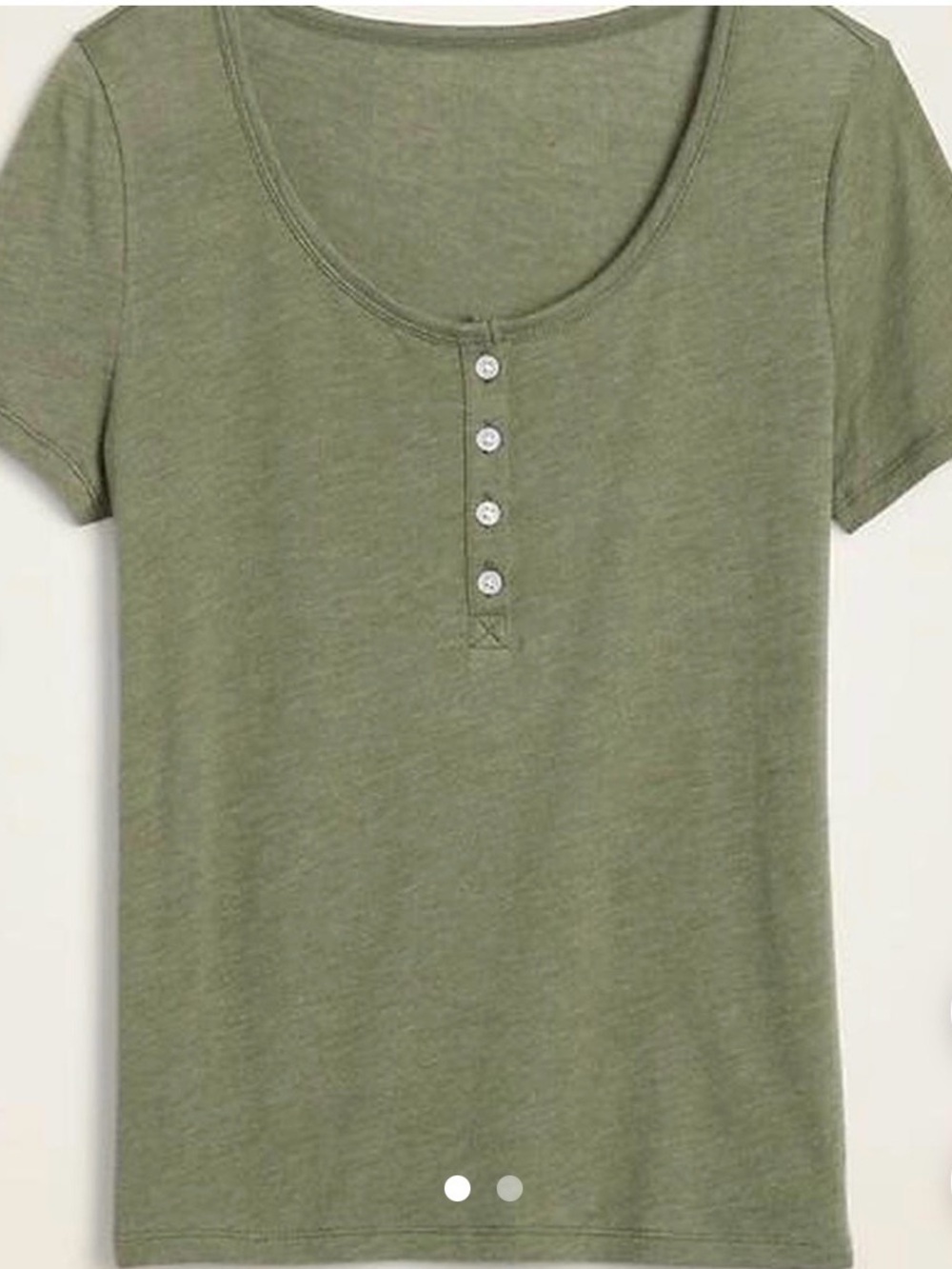 Old Navy Women’s Slim Fit Scoop Neck Short Sleeve Henley Tee, Olive Size Medium